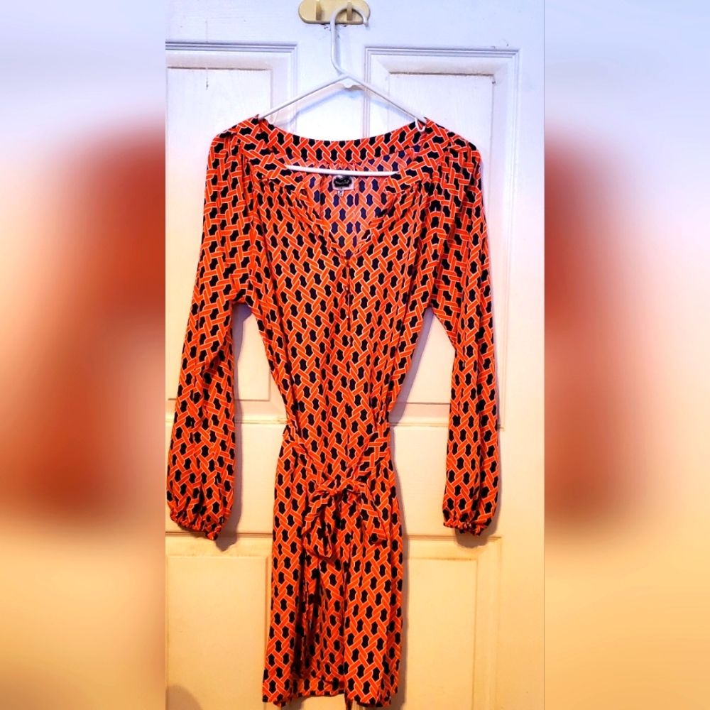 Long sleeve silky dress